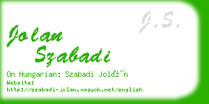 jolan szabadi business card